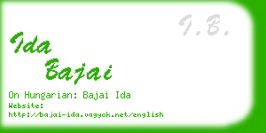 ida bajai business card